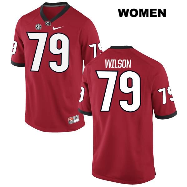 Georgia Bulldogs Women's Isaiah Wilson #79 NCAA Authentic Red Nike Stitched College Football Jersey PWU7456ZF